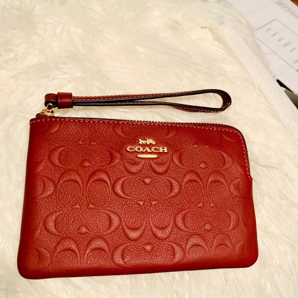 Coach Accordion Leather Wristlet